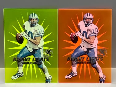 1999 Skybox E-X Century Charlie Batch Bright Lights Yellow & Orange Acetate Inserts - Orange is a