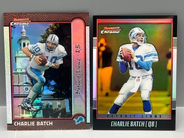 1999 Bowman Chrome Charlie Batch Interstate Refractor #/100 & 2001 Bowman Chrome Charlie Batch