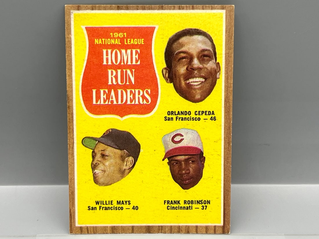 1962 Topps NL HR Leaders #54 - All HOFers - Willie Mays, Frank Robinson, Orlando Cepeda (1 of 2)