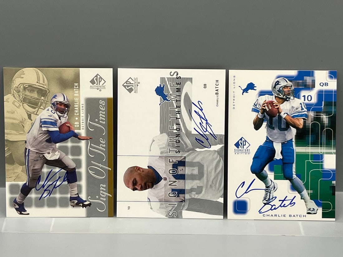 Lot of (3) Charlie Batch Upper Deck SP Authentic On Card Auto Cards (1 of 2)