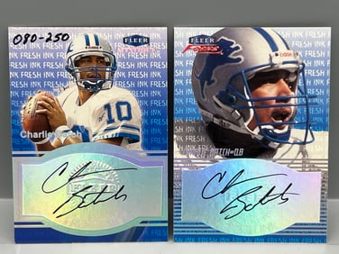 1999 Fleer Mystique Charlie Batch Fresh Ink Auto #/250 & 1999 Fleer Focus Charlie Batch Fresh Ink