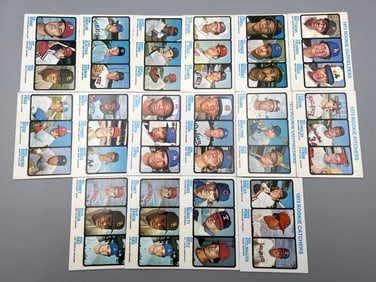 Lot of (16) 1973 Topps Rookies - Bob Boone, Dwight Evans, Gary Matthews Charlie Hough