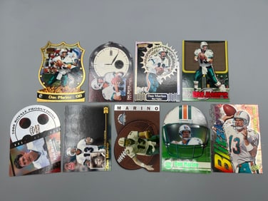 Lot of (9) Dan Marino Football Insert Cards W/ Many Die Cuts