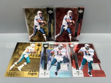 Lot of (5) Dan Marino Upper Deck Black Diamond w/ Premium Cut Cards