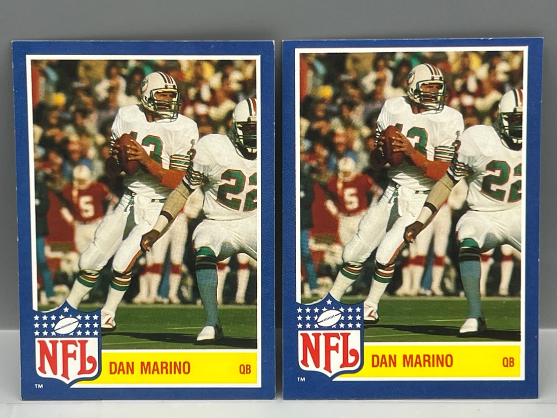 Lot of (2) 1984 Topps NFL Stars Dan Marino RCs #3: Lot of (2) 1984 Topps NFL Stars Dan Marino RCs #3