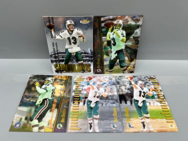 Lot of (5) Dan Marino Topps Finest Inserts, Refractors & Mystery Finest Parallels