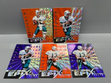 Lot of (5) 1997 Pinnacle Certified Epix Dan Marino Orange & Purple Parallel Cards