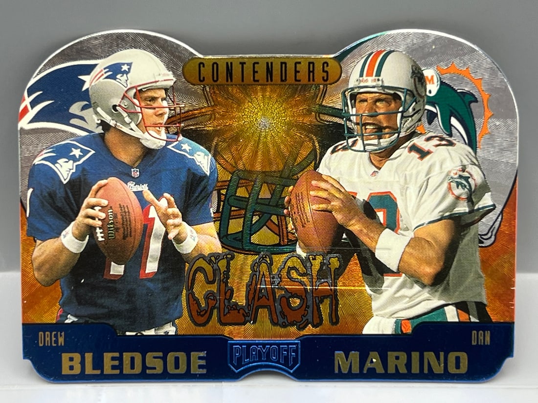 1997 Playoff Contenders Dan Marino/Drew Bledsoe Blue Clash Die Cut SP #6 (1 of 2)
