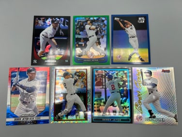 Lot of (7) Derek Jeter Baseball Refractor Cards