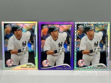 2014 Topps Chrome Derek Jeter Refractor #56, Purple Refractor #56, & X-Fractor #56