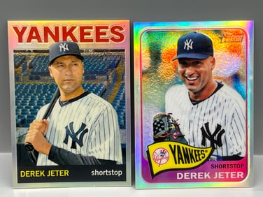 2013 Topps Heritage Chrome Derek Jeter Refractor #/564 & 2014 Topps Heritage Chrome Refractor #/565