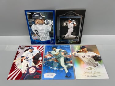 Lot of (5) Derek Jeter Baseball Serial Numbered Cards