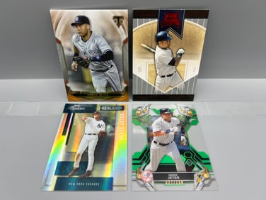 Lot of (4) Derek Jeter Baseball Serial Numbered Cards
