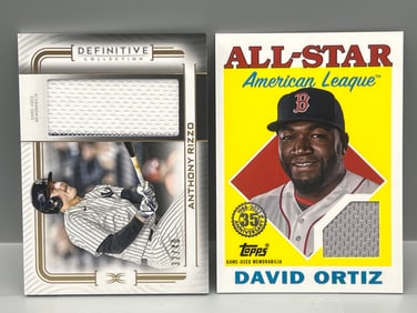 2023 Topps Definitive Anthony Rizzo Game Used Jersey Relic #/40 & 2023 Topps David Ortiz Game Used