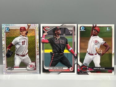 Lot of (3) Cincinnati Reds Baseball Star Players Bowman & Bowman Chrome RC/Prospect Cards - Elly De