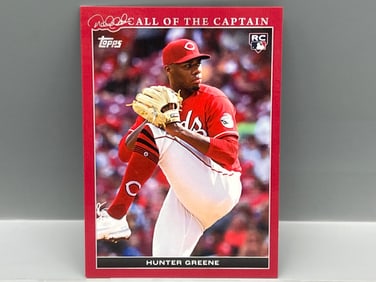 2022 Topps x Derek Jeter Hunter Greene Call of The Captain Red RC #/10