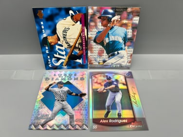 Lot of (4) Alex Rodriguez Baseball Cards - Inserts, Refractor