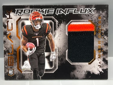 2021 Panini Black Ja'Marr Chase Rookie Influx Tri-Color Patch #/50