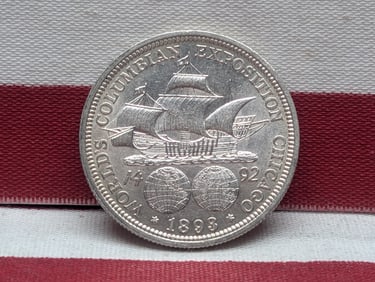 1893 Columbian Exposition 90% Silver Half Dollar **AU/UNC**