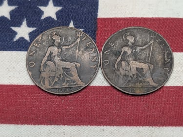 1902 & 1903 Great Britain One Pennies