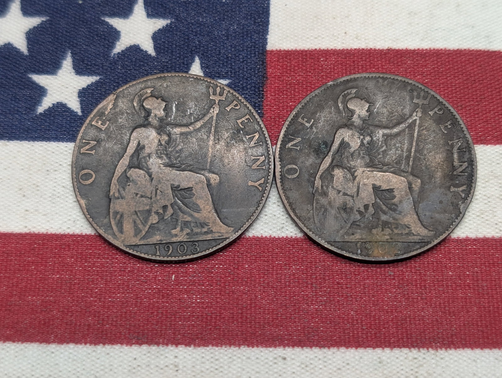 1902 & 1903 Great Britain One Pennies: 1902 & 1903 Great Britain One Pennies