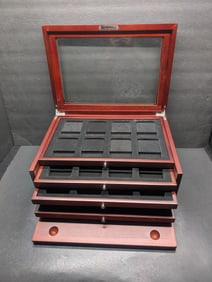 **EMPTY* Nice Wooden Slabbed Coin Collector's Box - Holds 37 Slabs