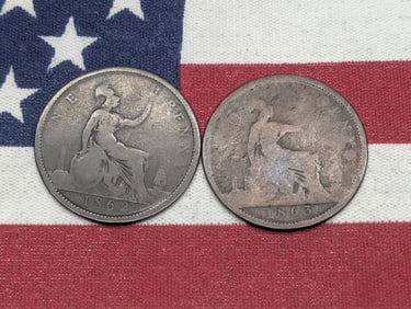 1862 & 1863 Great Britain One Pennies
