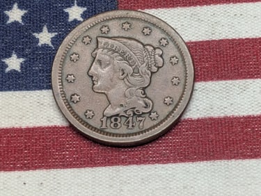1847 Braided Hair Large Cent **VF+**