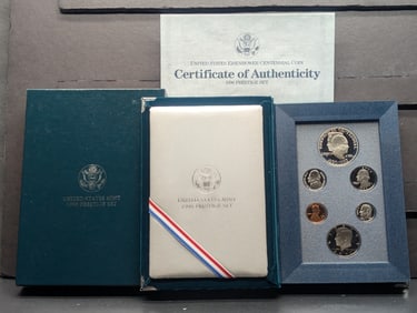 1990 P&S U.S. Mint Prestige Set in OGP w/ COA - Eisenhower Centennial Commem Silver Dollar