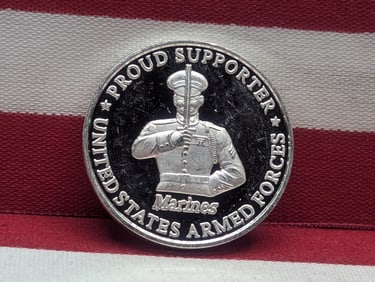 Palms Resort U.S. Armed Forces (Marines) Silver Round , .999 Fine Silver.