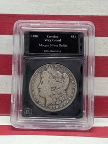 1890-O Morgan Silver Dollar - Slabbed Certified VERY GOOD