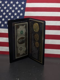Golden Bicentennial Collection in Display Book w/ COA - 1976-S & 2017 Series 24k Gold *LAYERED*