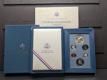 1987-S U.S. Mint Prestige Set in OGP w/ COA - Constitution Commem Silver Dollar