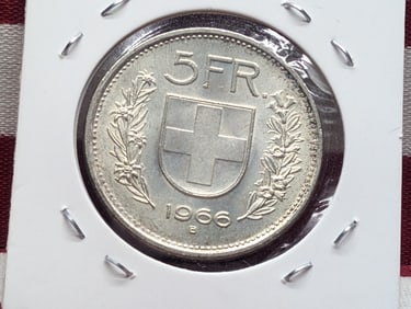 1966 B Switzerland 5 Francs