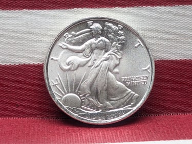 1/2 Oz. .999 FINE SILVER American Eagle Designed Round