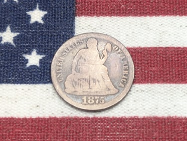 1875-CC w/ Legend Seated Liberty Dime