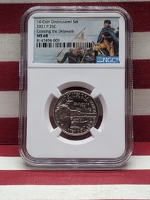 2021-P Crossing the Delaware Quarter - NGC MS68