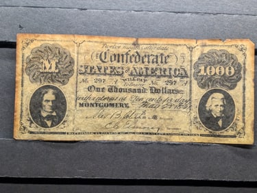Reproduction 1861 Confederate States Of America Note