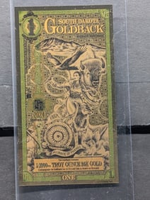 1/1000th Troy Oz. 24k PURE GOLD 2024 $1.00 South Dakota Goldback