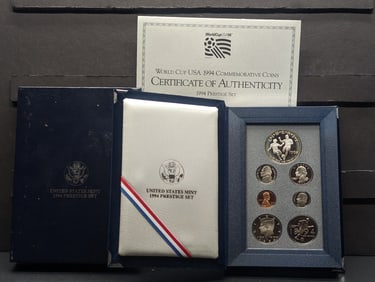 1994-S U.S. Mint Prestige Set in OGP w/ COA - World Cup USA Commem Silver Dollar