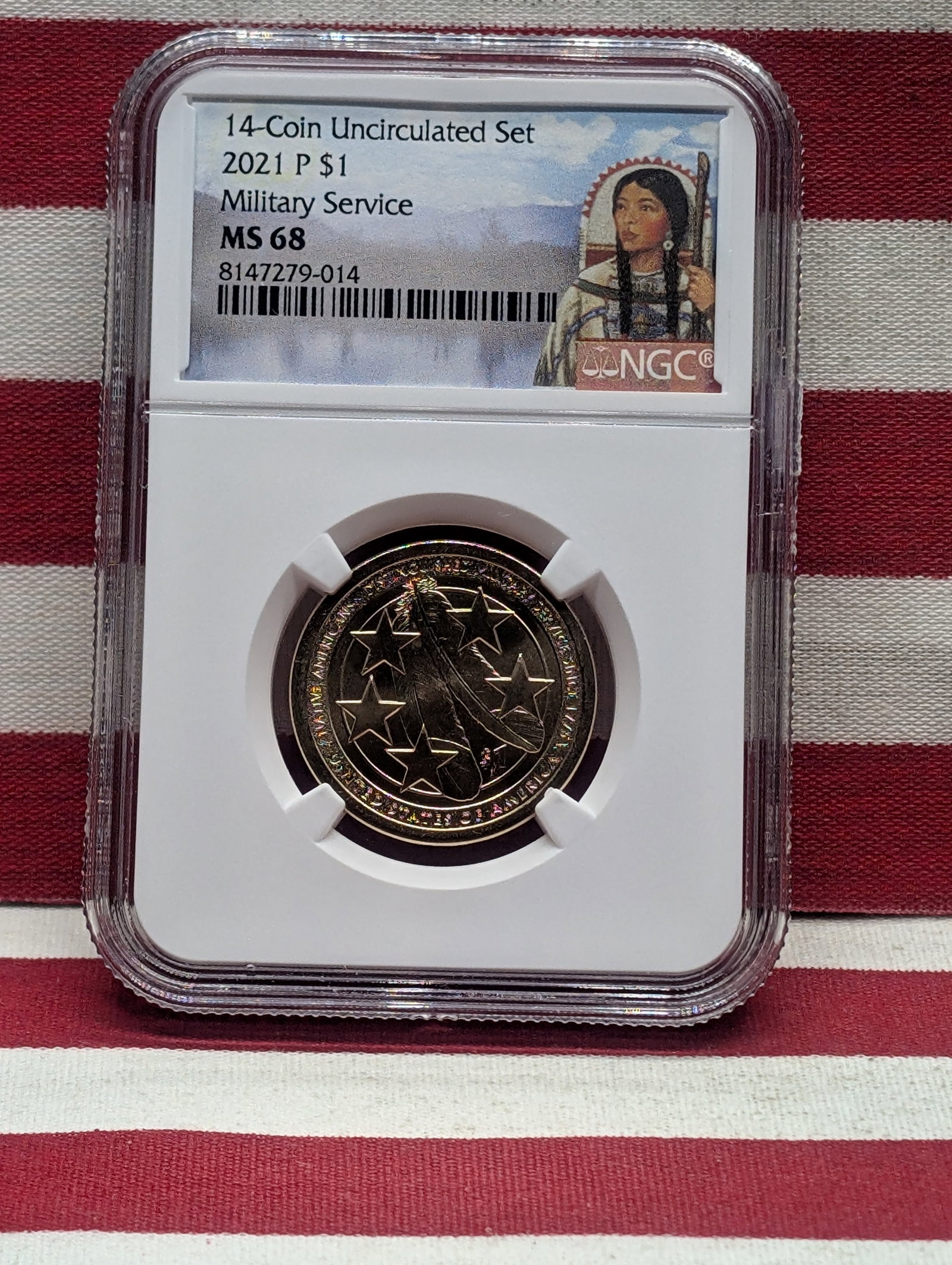 2021-P Sacagawea Military Service $1 Coin - NGC MS68: 2021-P Sacagawea Military Service $1 Coin - NGC MS68