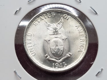 1945-S Philippines Fifty Centavos, 75% Silver