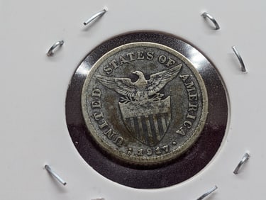 1917-S Philippines 20 Centavos, 75% Silver