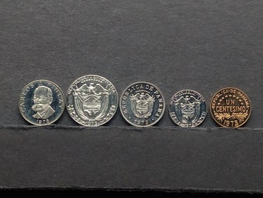 (5) Assorted Panama Coins