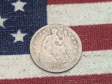1857 w/ Stars Seated Liberty Half Dime **GOOD/VG**