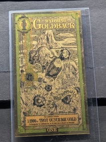 1/1000th Troy Oz. 24k PURE GOLD 2024 $1.00 Wyoming Goldback