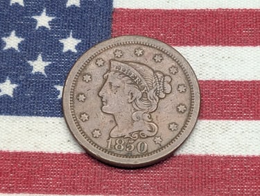 1850 Braided Hair Large Cent **VF+**