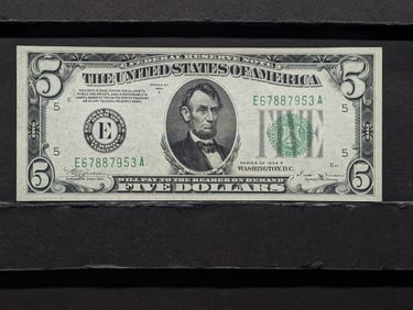 1934 B Series $5.00 Federal Reserve Note **CHOICE UNC**