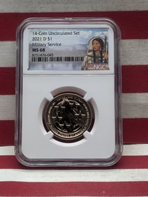 2021-D Sacagawea Military Service $1 Coin - NGC MS68