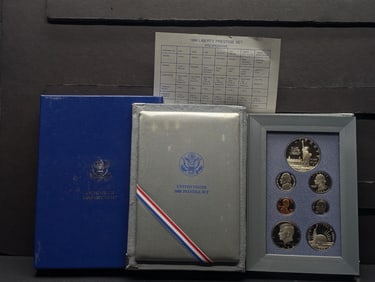 1986-S U.S. Mint Prestige Set in OGP w/ COA - Statue of Liberty Commem Silver Dollar